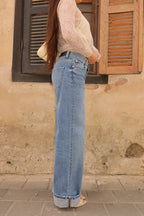 de Perfect Straight Jeans Blue