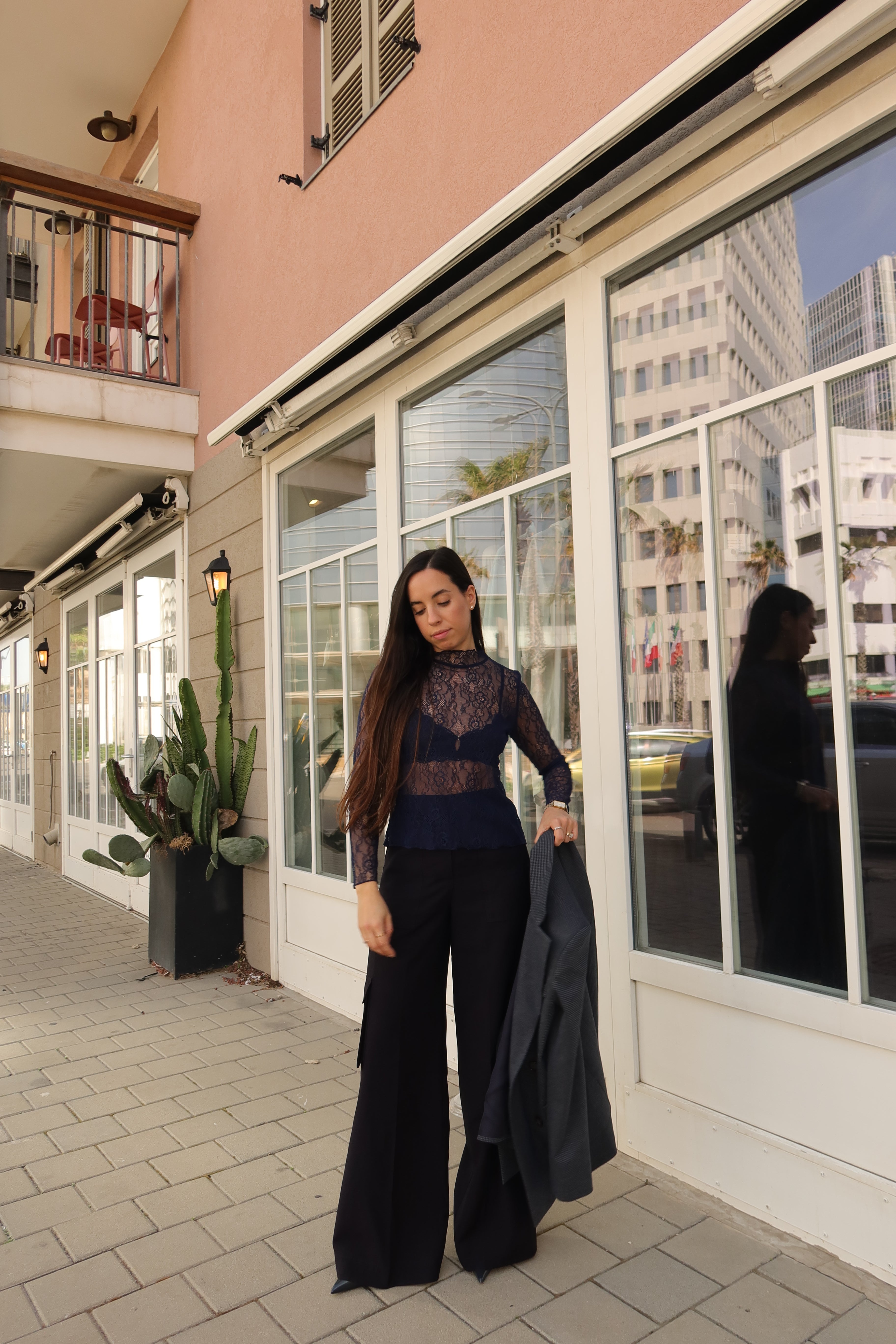 de Romantic Top Navy Blue