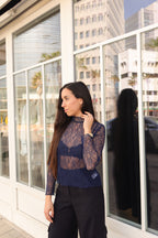 de Romantic Top Navy Blue