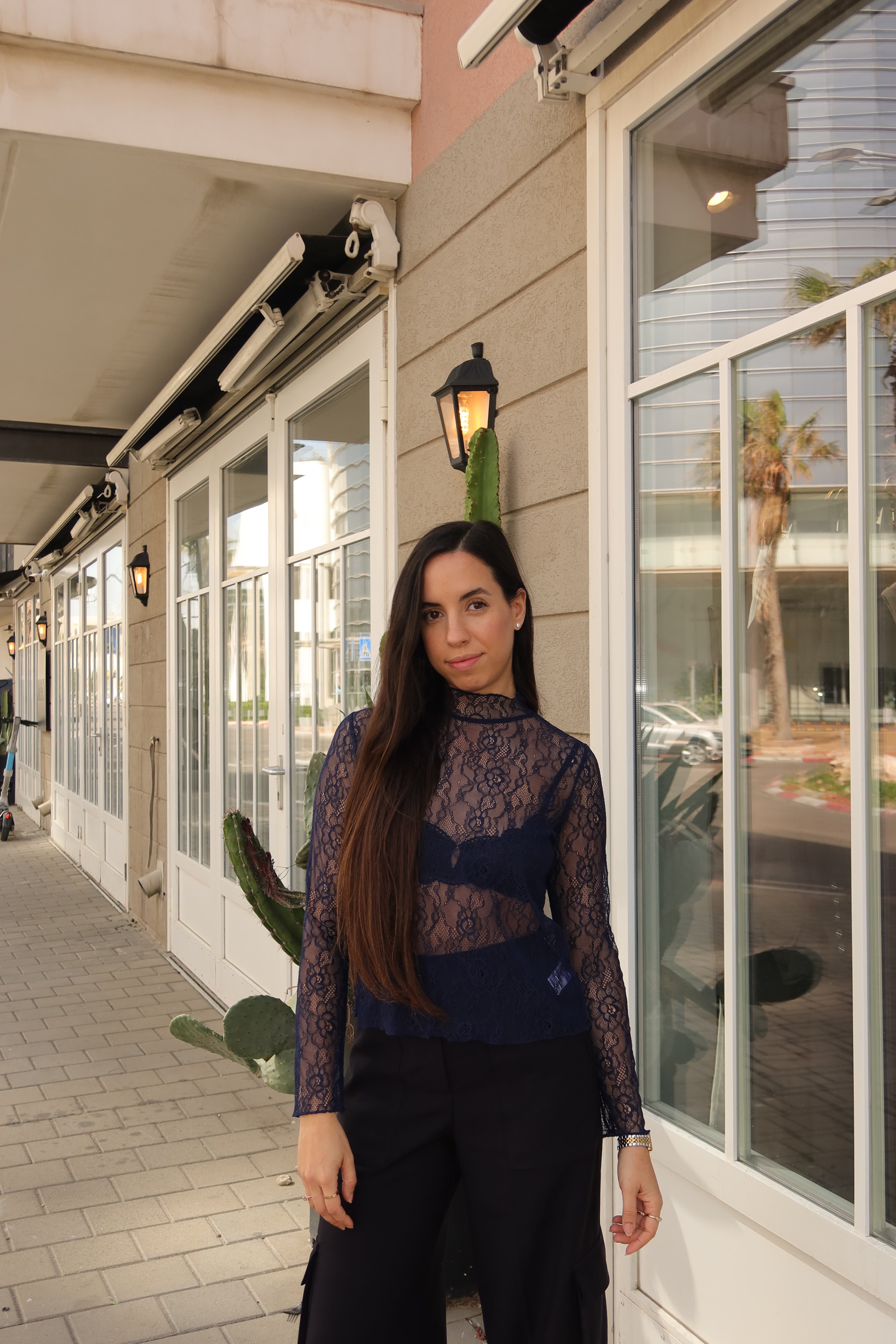 de Romantic Top Navy Blue