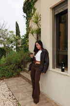 de Perfect Straight Jeans Brown